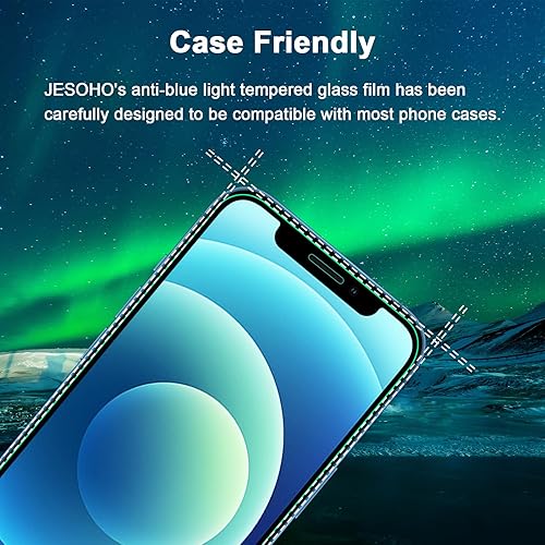 Miniatura 7 de Protector de pantalla para iPhone 1212Pro (6.1 pulgadas) HD anti bloqueo de luz azul, película de vidrio templado, protección ocular, compatible con