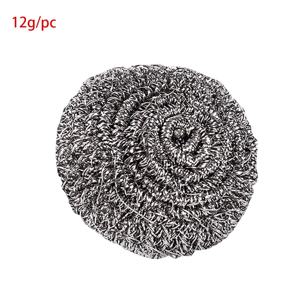 Steel Wool Dish Brush Useful Lightweight Durable Stainless Steel Anti-Corrosion Portable Cleaning Inner Spiral Design Dust Remove Practical Fast Decontamination Kitchen Tool(1pc12g pc)