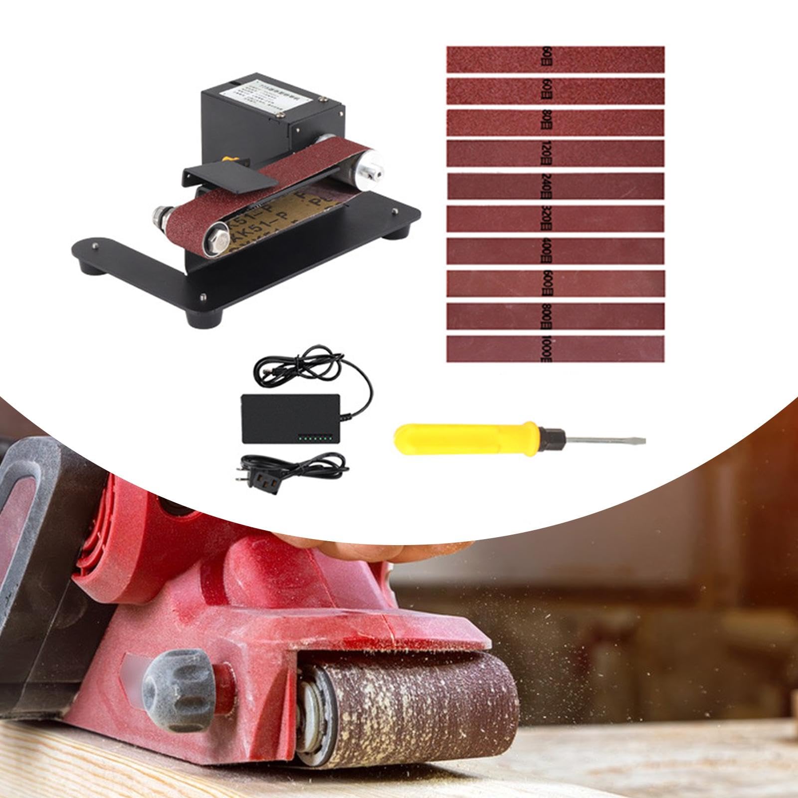 MYCENSE Grinder Belt Sander Electric Bench Grinder Anti Slip Low Noise Simple Using Grinding Belt Machine for Tool Sharpening Metal