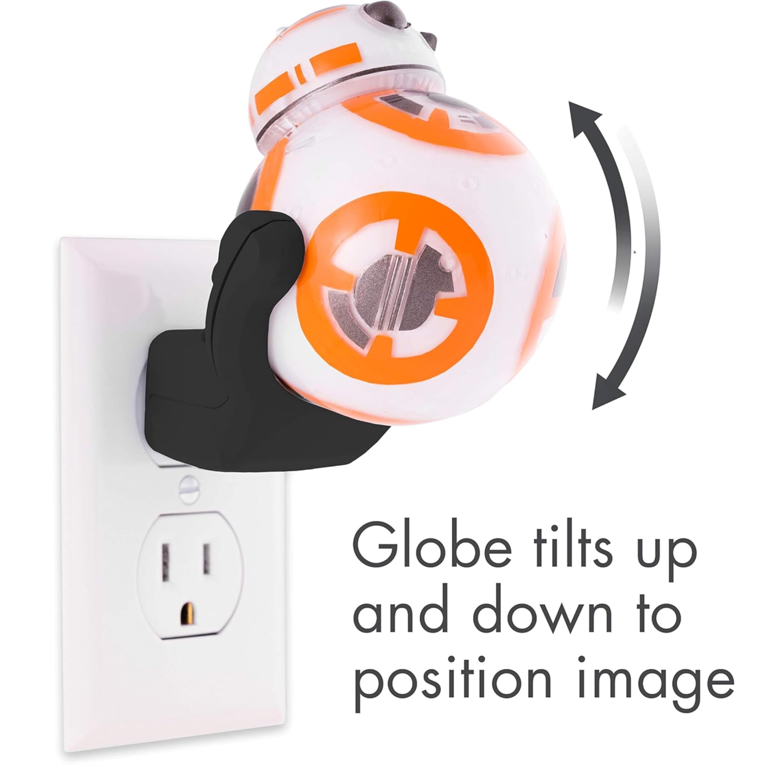 Star Wars BB-8 LED Night Light, Color Changing, Collector's Edition, Dusk-to-Dawn Sensor, Plug-in, Disney, Galaxy, Ideal for Bedroom, Bathroom, Nursery, Hallway, 43429