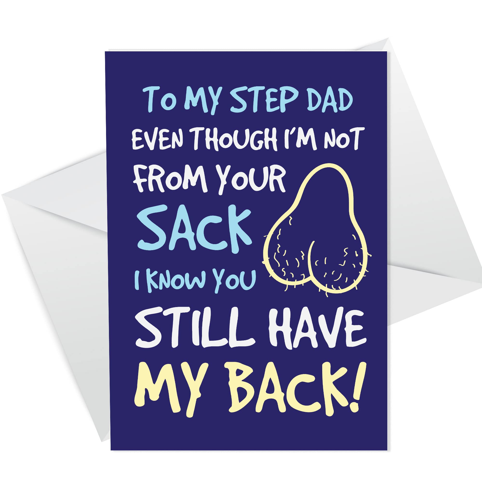 RED OCEAN Rude Fathers Day Birthday Card For Step Dad Joke Stepdad Birthday Card From Son Daughter