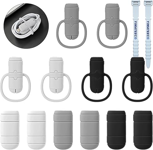 Miniatura 8 de Protector de cable de cargador, 6 protectores de cable USB antideslizantes de silicona, 2 en 1, funda protectora de extremo de cable de carga de