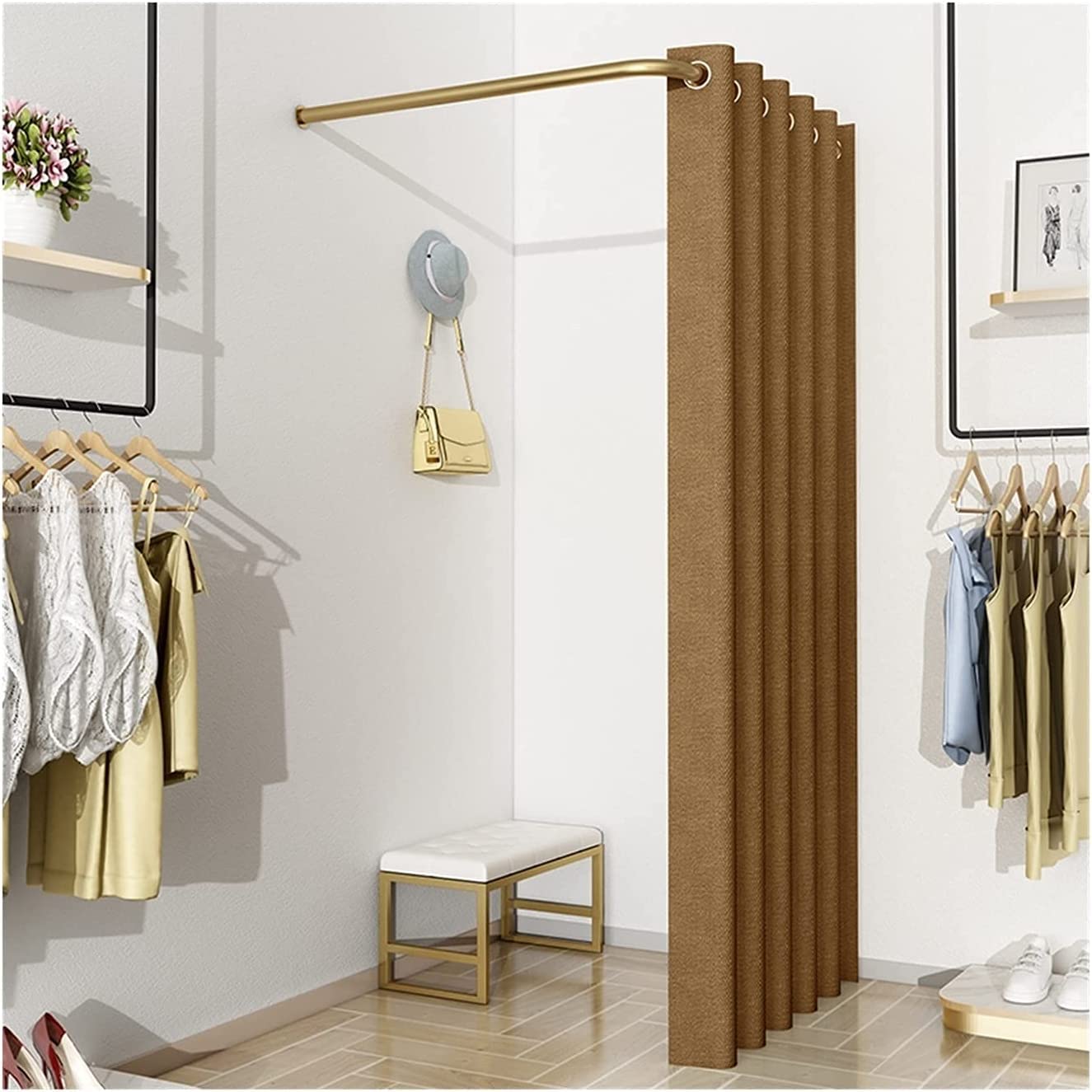 Tenda ombreggiante Semplice a Forma di L per spogliatoi Interni ed Esterni, camere da Letto - Elegante Soluzione per la Privacy, Versatile Accessorio d'arredo, Facile da installare