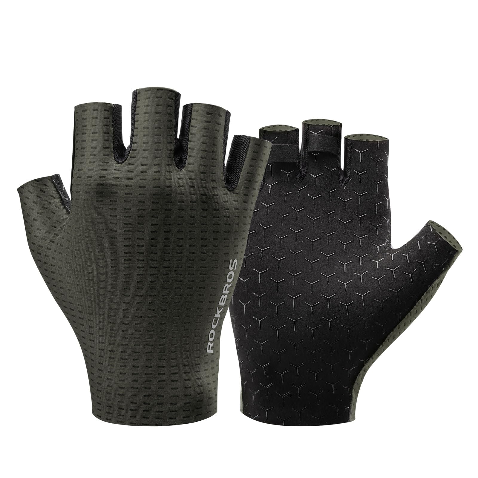 ROCKBROS Fahrradhandschuhe Sommer, Fahrrad Handschuhe Fingerlos Herren und Damen, MTB Handschuhe rutschfest und Atmungsaktiv, Sporthandschuhe für Rennrad, Gym, Fitness, Joggen