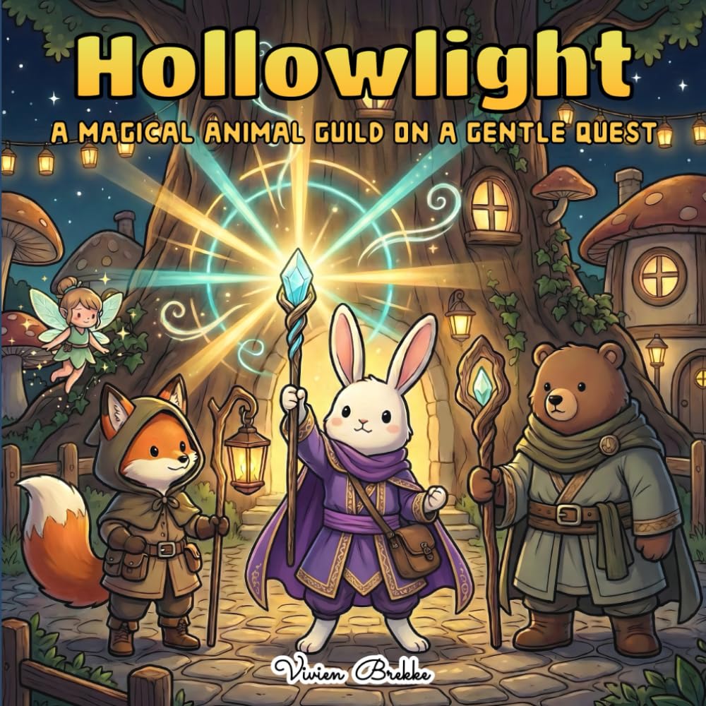 Hollowlight: A Cozy Fantasy Coloring Book with a Magical Animal Guild on a Gentle Quest