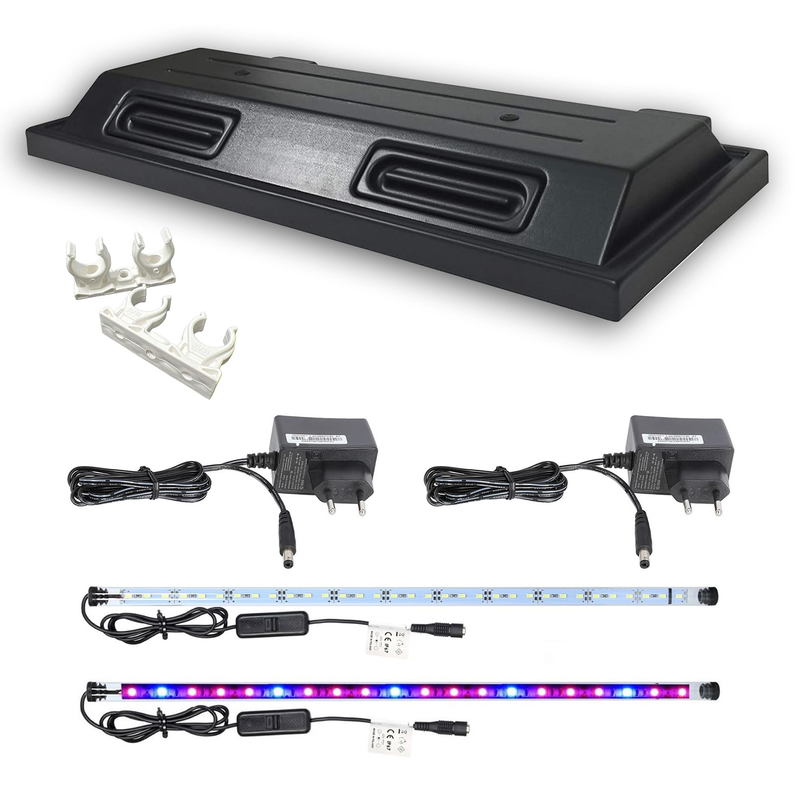 ZooPaul Osłona akwarium 80 x 35 z montażem (opcjonalnie) do terrarium LED za pomocą aplikacji (2 x Smart 1 x LED biała, 1 x roślina LED, 1 x montaż)