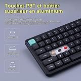 nuphy Air75 V3 Clavier mécanique sans fil remplaçable à chaud, 84 touches, 75 % clavier à profil bas personnalisé avec bouton, rétroéclairage RVB, monté sur joint, compatible avec - 3