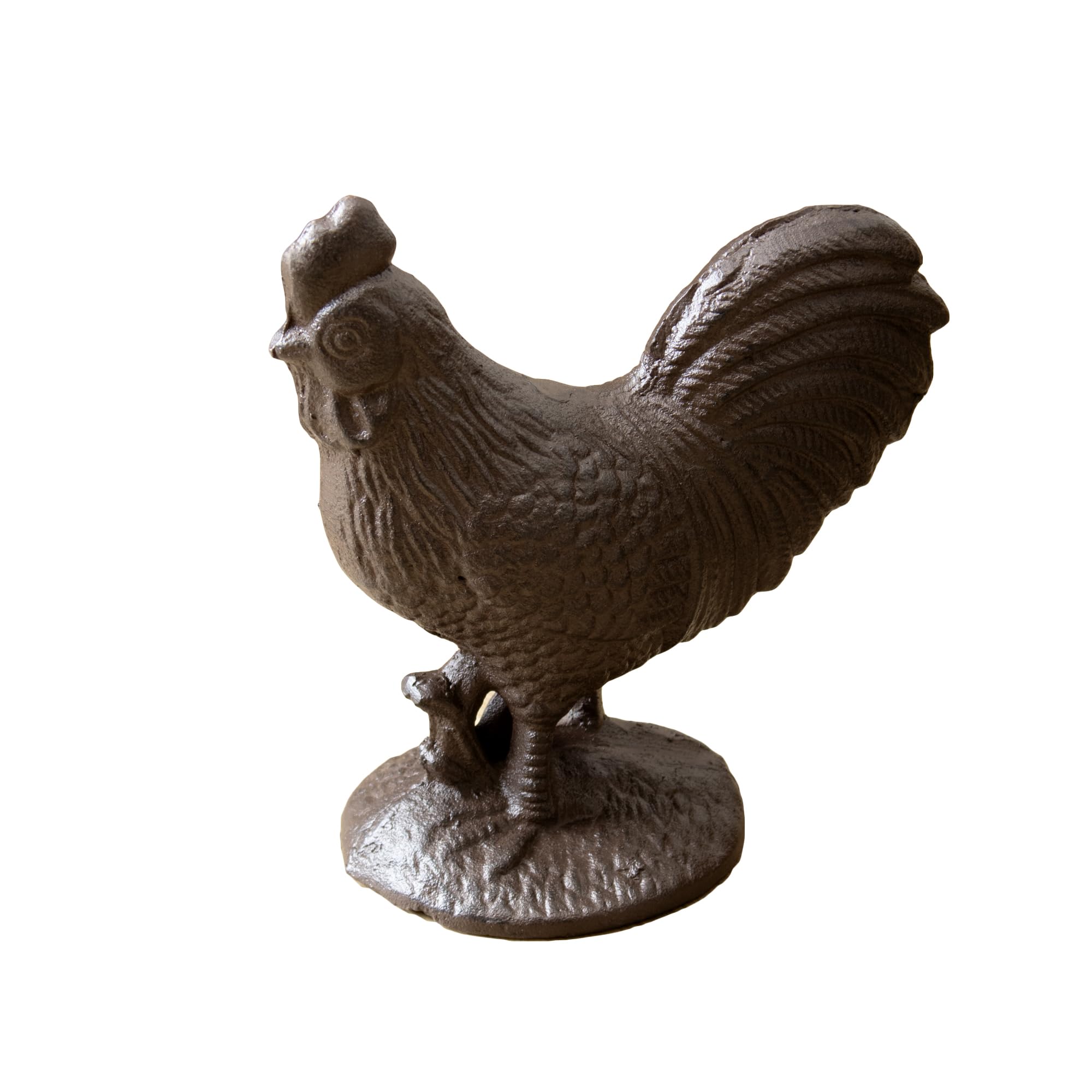 Darthome Cast Iron Cockerel Ornament 18x19cm Antique Rustic Farmyard Bird Country Home Sculpture