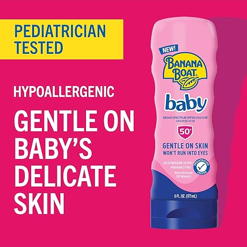 Miniatura 4 de Banana Boat Protector solar para bebés SPF 50, 6 onzas líquidas  Protector solar SPF 50 para bebés y niños pequeños, esenciales de playa, protector