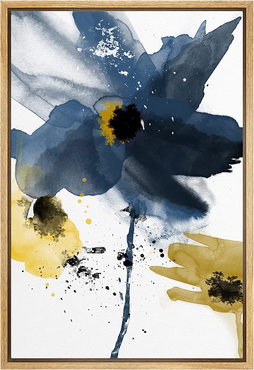 SIGNFORD Framed Canvas Print Wall Art Grunge Gold Flying Bird Collage Nature Wilderness Illustrations Modern Art Decorative Landscape Rustic Zen Colorful for Living Room, Bedroom, Office - 16"x24" Natural — view 22