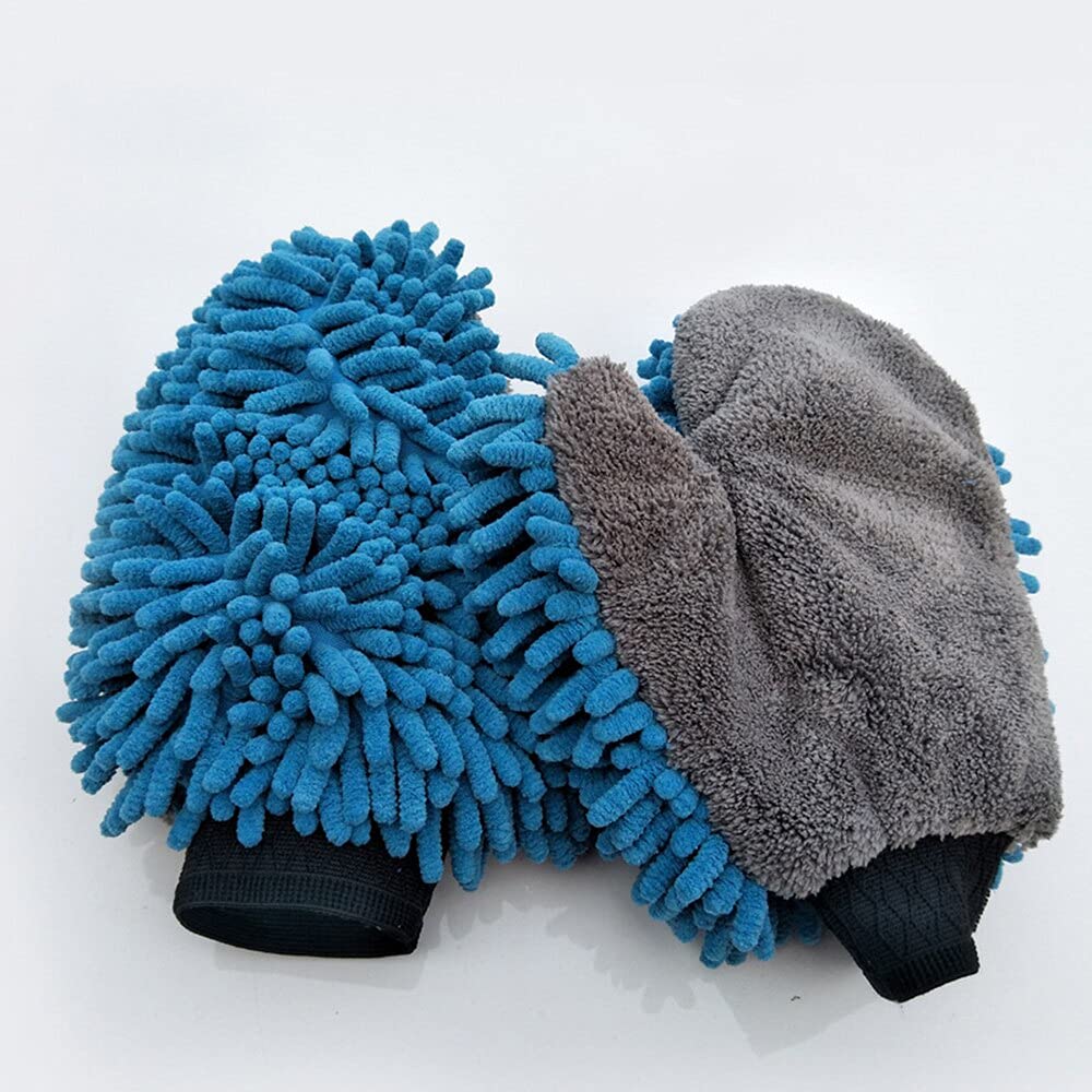 Manopla de lavado de autos, guantes de microfibra de chenilla para lavado de coches, guantes gruesos de limpieza de coche, cepillo para detalles de cera, guante de lavado de autos (color: tipo