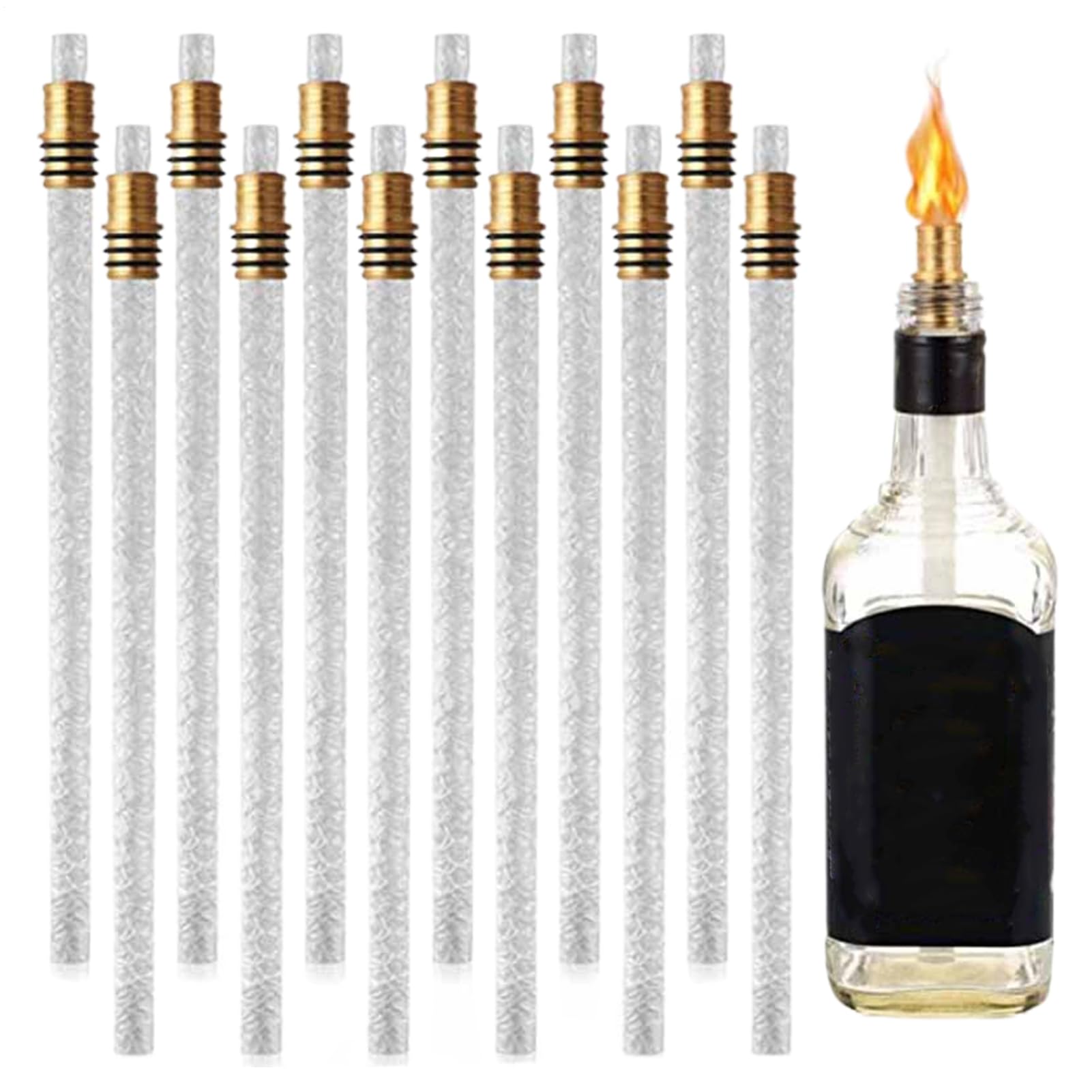 Oil Lamp Wicks, Tiki Torch Wick Set, 440 g Long-Lasting Flame Decor, Portable Great Outdoor Lighting, Authentic Easy Use Beginners for Whiskey Jar Family Gatherings