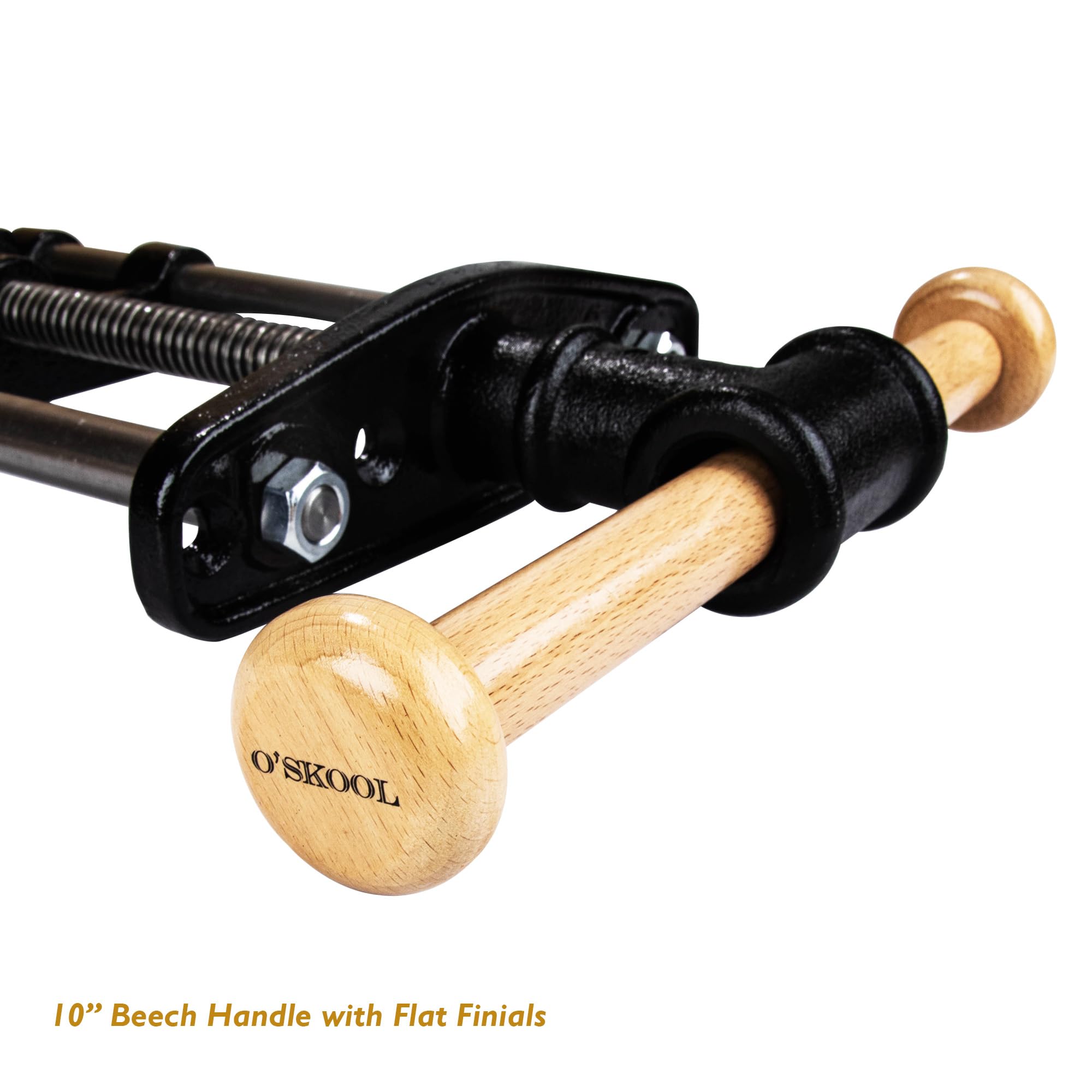O'SKOOL Morsa frontale da banco da lavoro a sgancio rapido da 22,9 cm, per la lavorazione del legno, morsa da banco in ghisa resistente con manico in legno di faggio