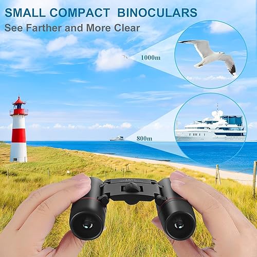 Miniatura 9 de Mini prismáticos portátiles de 30 x 60 pulgadas, binoculares plegables ligeros, binoculares de ángulo de visión amplio para adultos y niños,