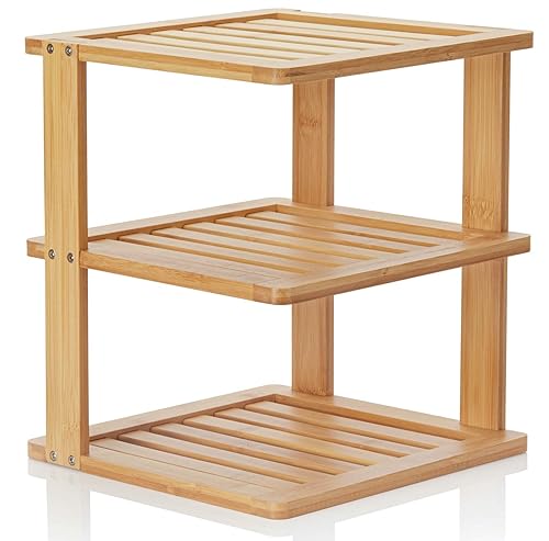 BERYLAND Bamboo Corner Shelf - 3 Tier 10 x 10