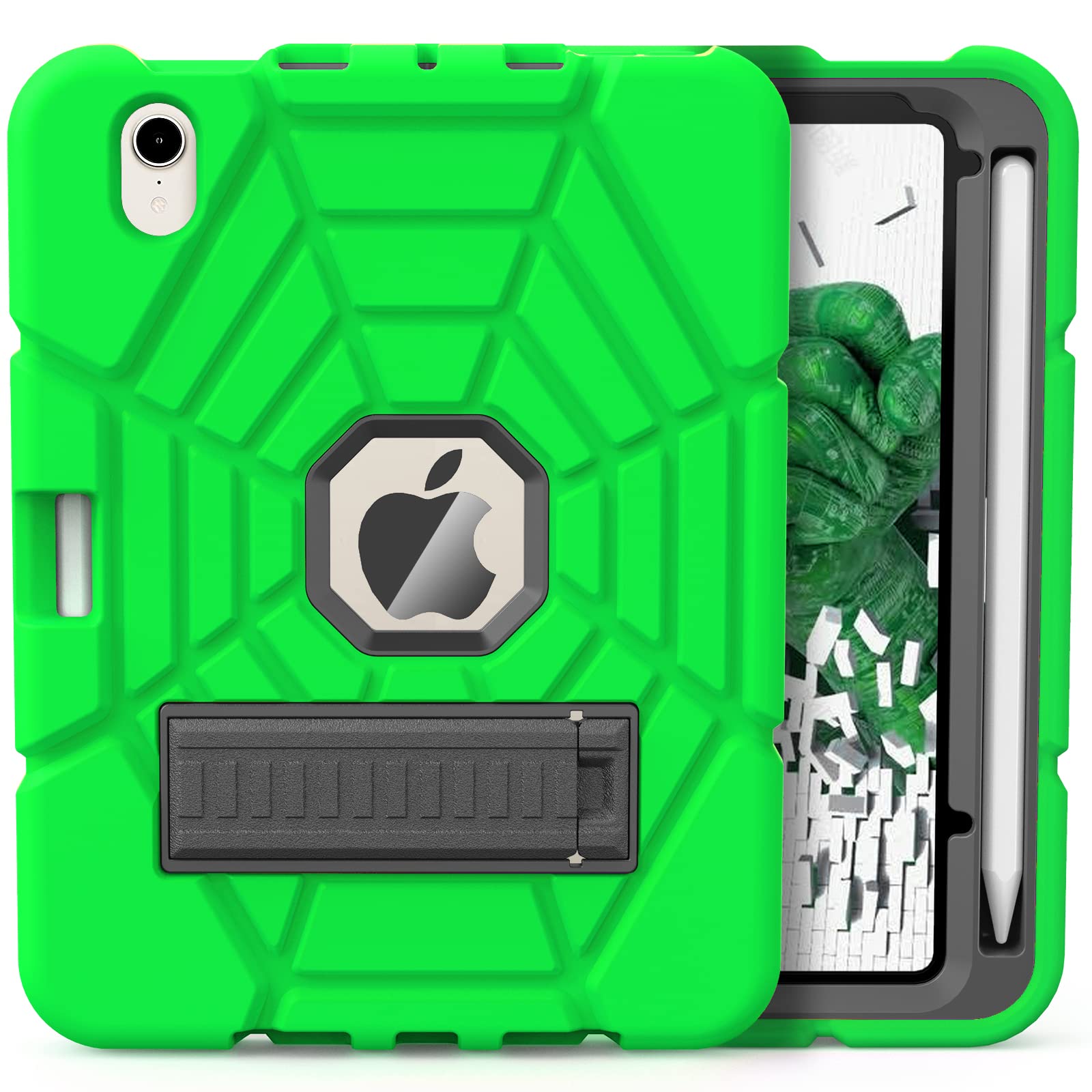 Grifobes Case for iPad mini 7th 2024 (A17 Pro) / Mini 6th Generation 2021 8.3", Heavy Duty Shockproof Cover with Pencil Holder Stand, for i Pad Mini 7