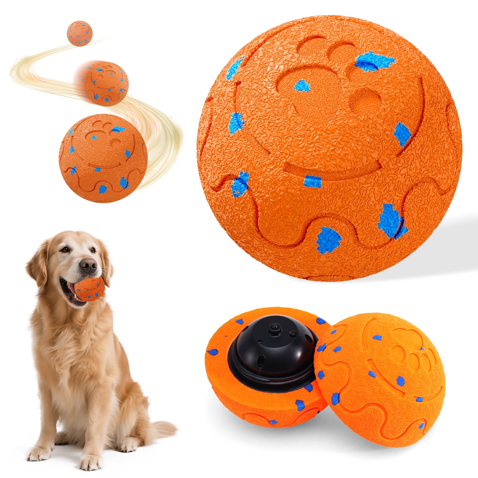 Self-Moving Dog Ball Interactive Dog Toy with Automatic Rolling Bouncing Vibration to Keep Dogs Entertained Chew-Proof Waterproof for