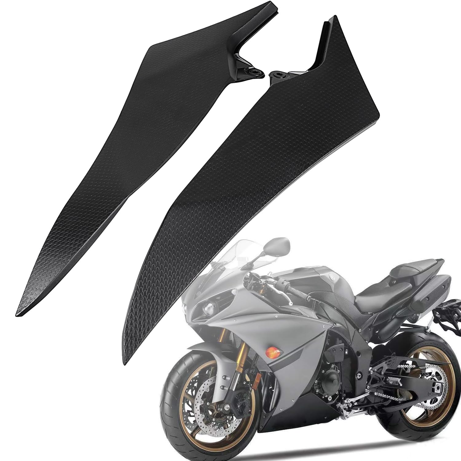 Nero Pannello di carenatura laterale del serbatoio del motociclo della copertura del serbatoio del gas per Y-amaha YZFR1 YZF R1 2009-2014