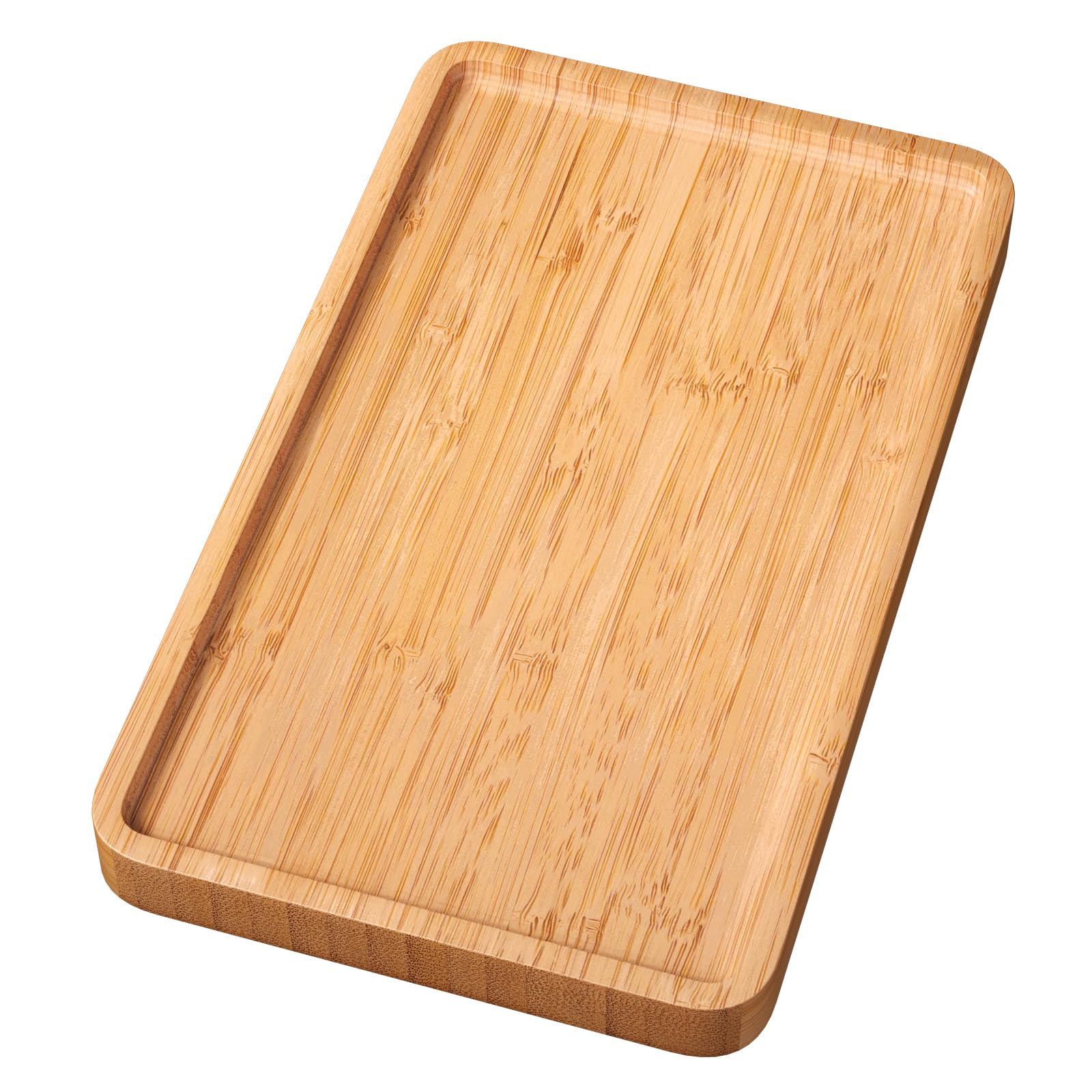 VERTORGAN Bamboo Serving Tray,9.8x5.9 Inch Decorative Trays Platter for Coffee Table,Living Room,Bar,Party,Mini Charcuterie Boards Cheese Board,Home