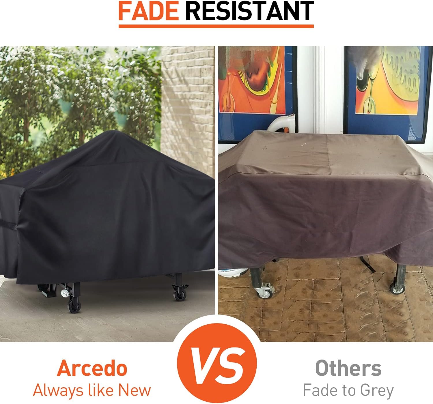 Arcedo 36 Inch Griddle Cover Compatible for Blackstone, Camp Chef 600, Nexgrill, Heavy Duty Waterproof 4 Burner Flat Top Grill Cover, Includes Support Pole