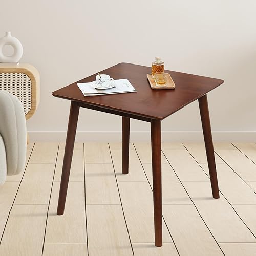 OGMILL Mesa de comedor pequeña de 27.6 pulgadas para 2, mesa de comedor de cocina rústica que ahorra espacio, mesa moderna de mediados de siglo con
