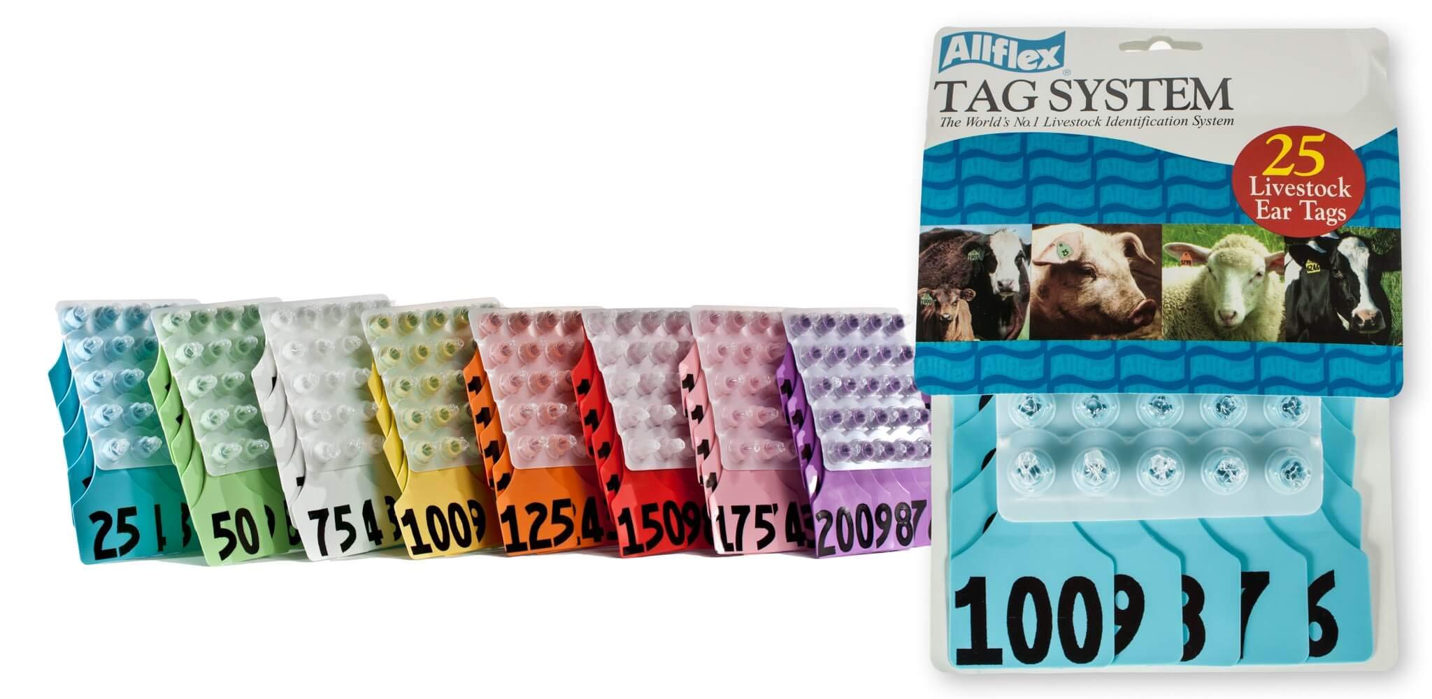 Flexall Allflex Global Maxi Numbered Cattle Ear Tags Blue 76-100