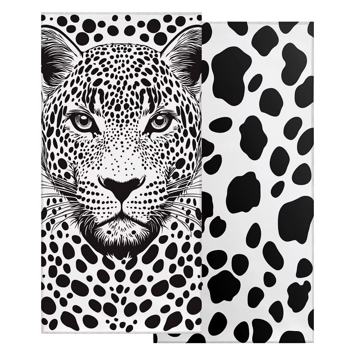 Juego de 2 Toalla Playa Grande 80x160 cm, Secado Rapido Toalla Microfibra Gimnasio, Antiarena Toallas de Playa Estampado de leopardo, Grande Ligera Toallas Microfibra Mujer Hombre para Viaje -4980