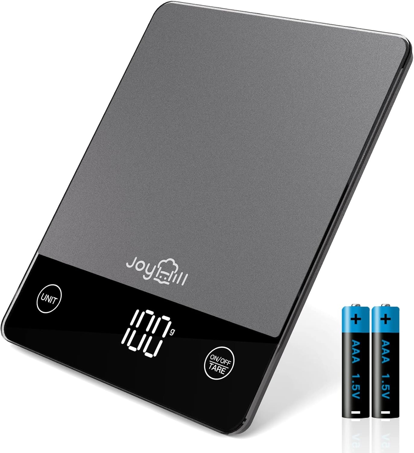 JOYHILL Food Scale, 22lb Digital Kitchen Scale Food Ounces and Grams for Weight Loss, Baking and Cooking, Premium Stainless Steel with LED Display, Batteries Included, Black Black 22lb