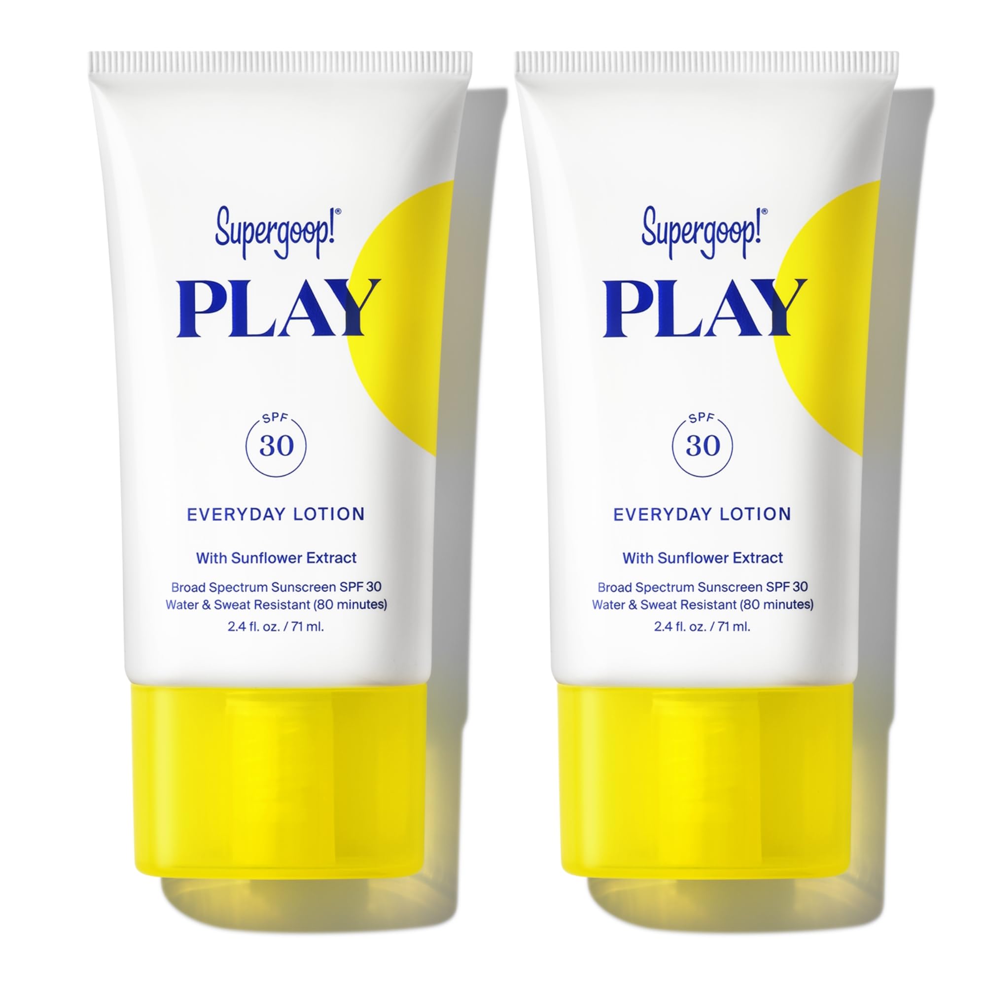 PLAY Everyday SPF 30 Lotion - 2.4 oz, Pack of 2 - Broad Spectrum Body & Face Sunscreen - Water & Sweat Resistant - Great for Active Days