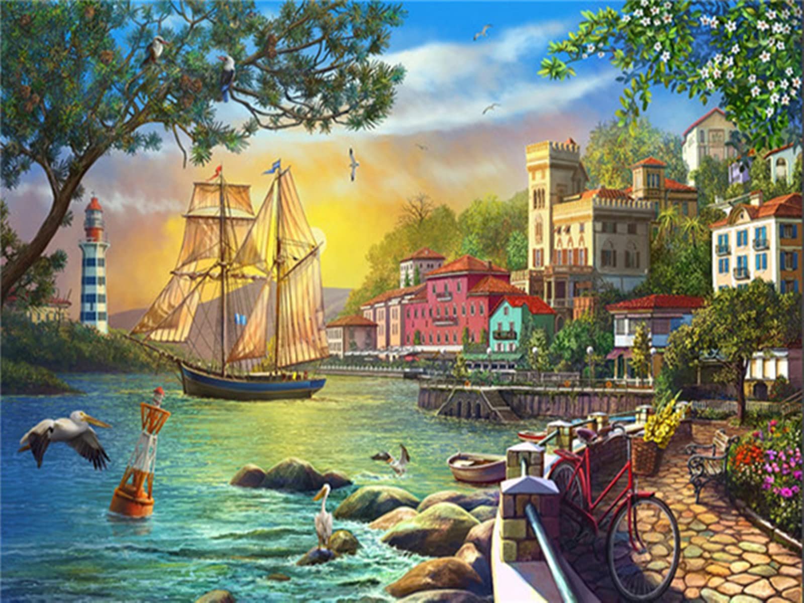 Kreative Puzzles 3000 Stück Französische Stadt öLgemäLde Puzzles FüR Erwachsene Puzzles Tiere Puzzles Dekoration Fertige Größe 122×81cm