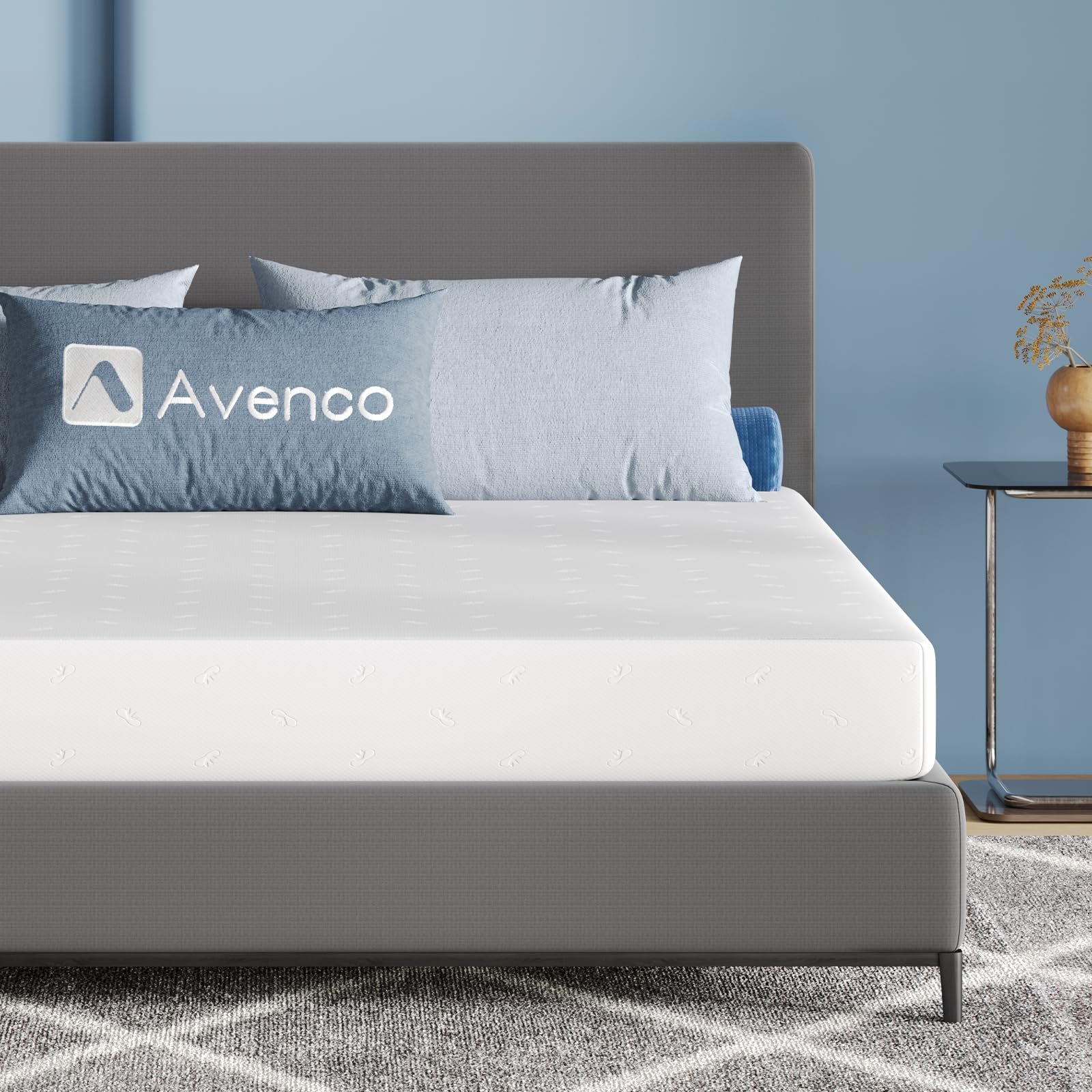 Avenco Matelas 90x190, 18CM, Matelas à Mémoire de Forme en Gel, Mousse en Matériau Bambou, Certifié Sûr et Fiable par CertiPUR-US et Oeko-TEX, Sommeil Frais, Evacuation de L'humidité, Lavable
