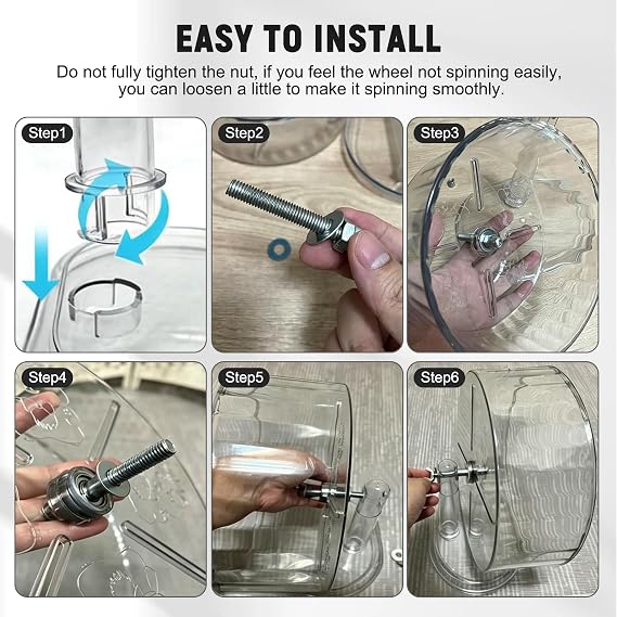 Hamster Wheel,Hamster Cage Accessories,Silent Exercise Wheels,Easy Install,Transparent Hamster Platform(9.45inch)