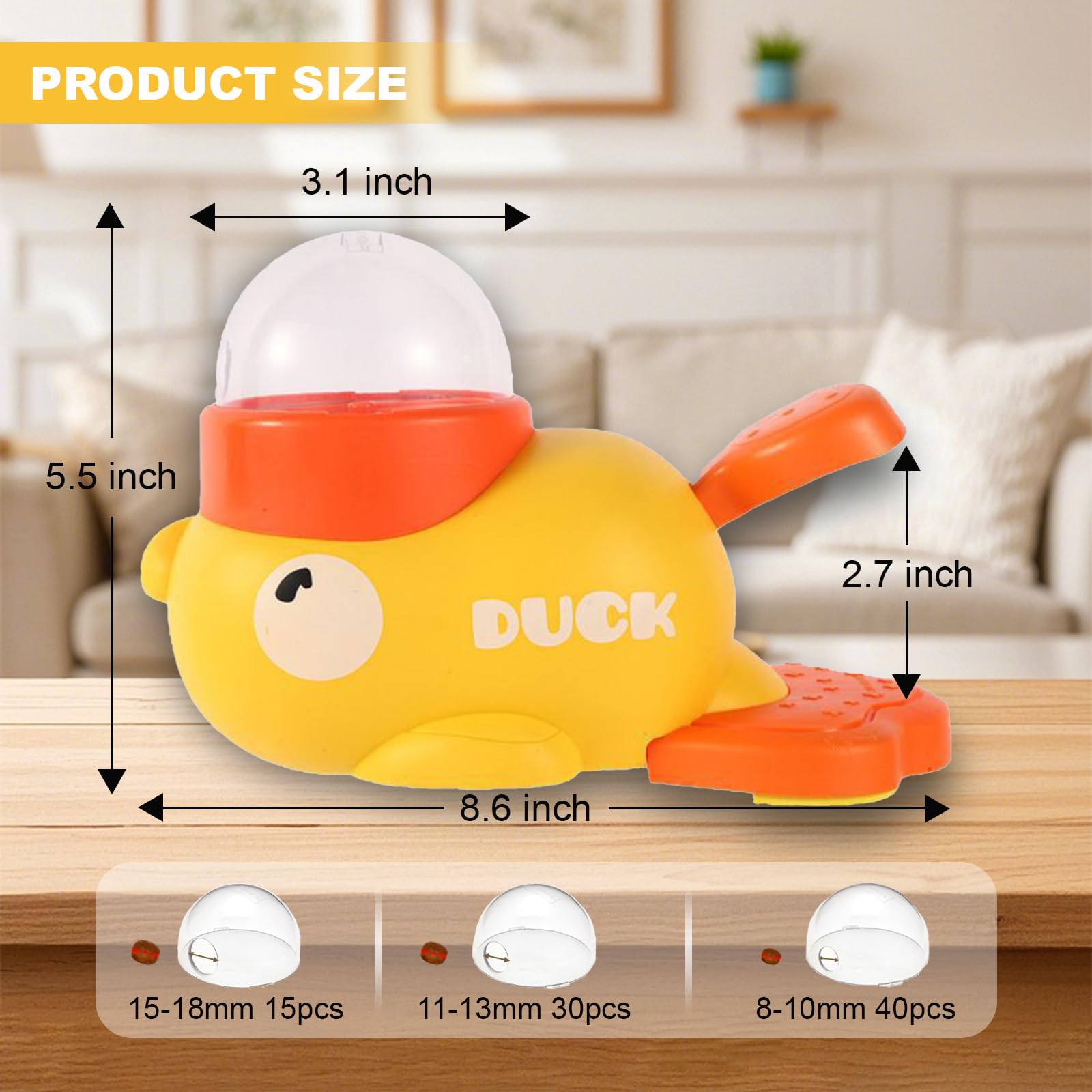 Interactive Yellow Duck Treat Dispenser Slow Feeder Toy for Dogs and Cats Chew Resistant Puzzle Fun Pet Feeder Dog Treat Dispenser Toy Healthy Eating - Image 2