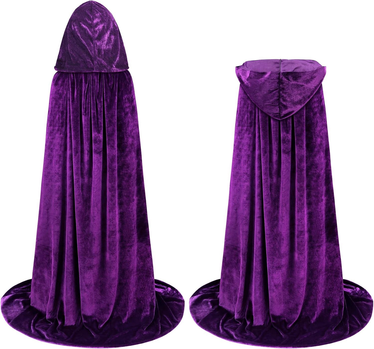qikqik Hooded Cape Velvet Cloak with Hood Witch Cloak Halloween Costumes for Adults Cosplay Costume Vampire Cape Wizard Robe