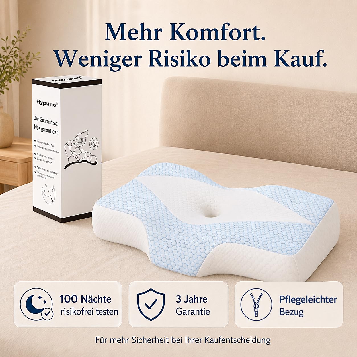 Almohada Cervical de Espuma viscoelástica para Dolor de Cuello y Hombros, Almohada ortopédica ergonómica para Dormir de Lado, Espalda y estómago, Almohada de refrigeración con Soporte para el