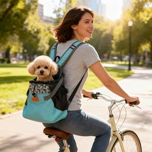 Miniatura 8 de Cinf Mochila ajustable para mascotas, bolsa de transporte para gatos, perros, viajes, senderismo, camping, cachorros, uso al aire libre, Pomerania,