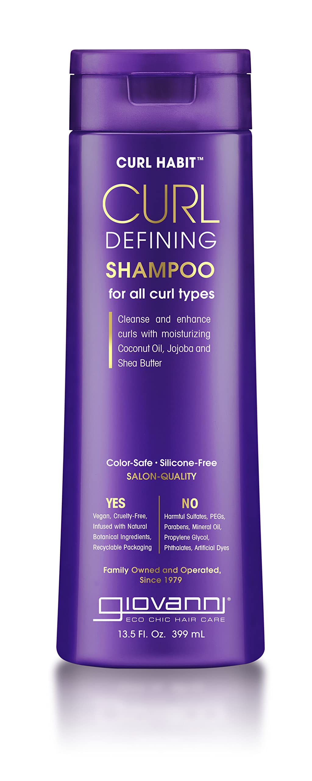 GIOVANNI Curl Habit Curl Defining Shampoo - All Curl Types, Cleanse & Enhance Curls, Moisturizing Coconut Oil, Jojoba and Shea Butter Vegan, Cruelty-Free, Silicone Free Shampoo - 13.5 oz