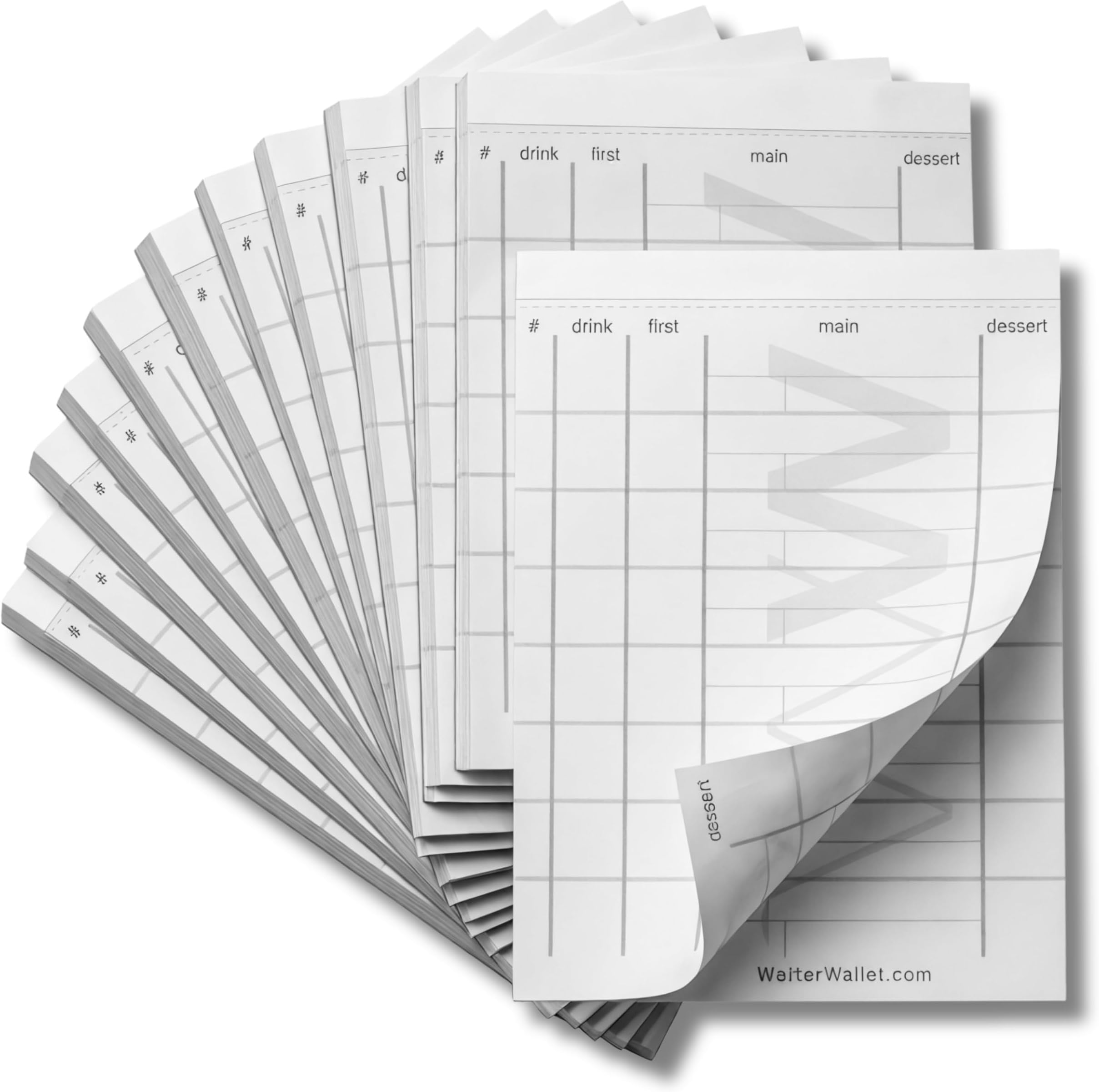 Waiter Wallet Pads – Perfectly Formatted Restaurant Server Order Pads | Double-Sided, Stapled & Perforated Guest Check Refills | Fits Deluxe, LTO & Original | 12-Pack, Made in USA