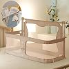 Baby Bedside Sleeper,120x50cm,Portable Crib,cosleeper for baby in bed,co sleeper bassinet attach to bed,baby bedside crib,One-key flip up the fence,baby bed with rails,Crib Stationary,bed in bed ( Col