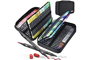 Crayola SuperTips Washable Markers, 100 Count, Includes Fine and Brush Markers Ideal...