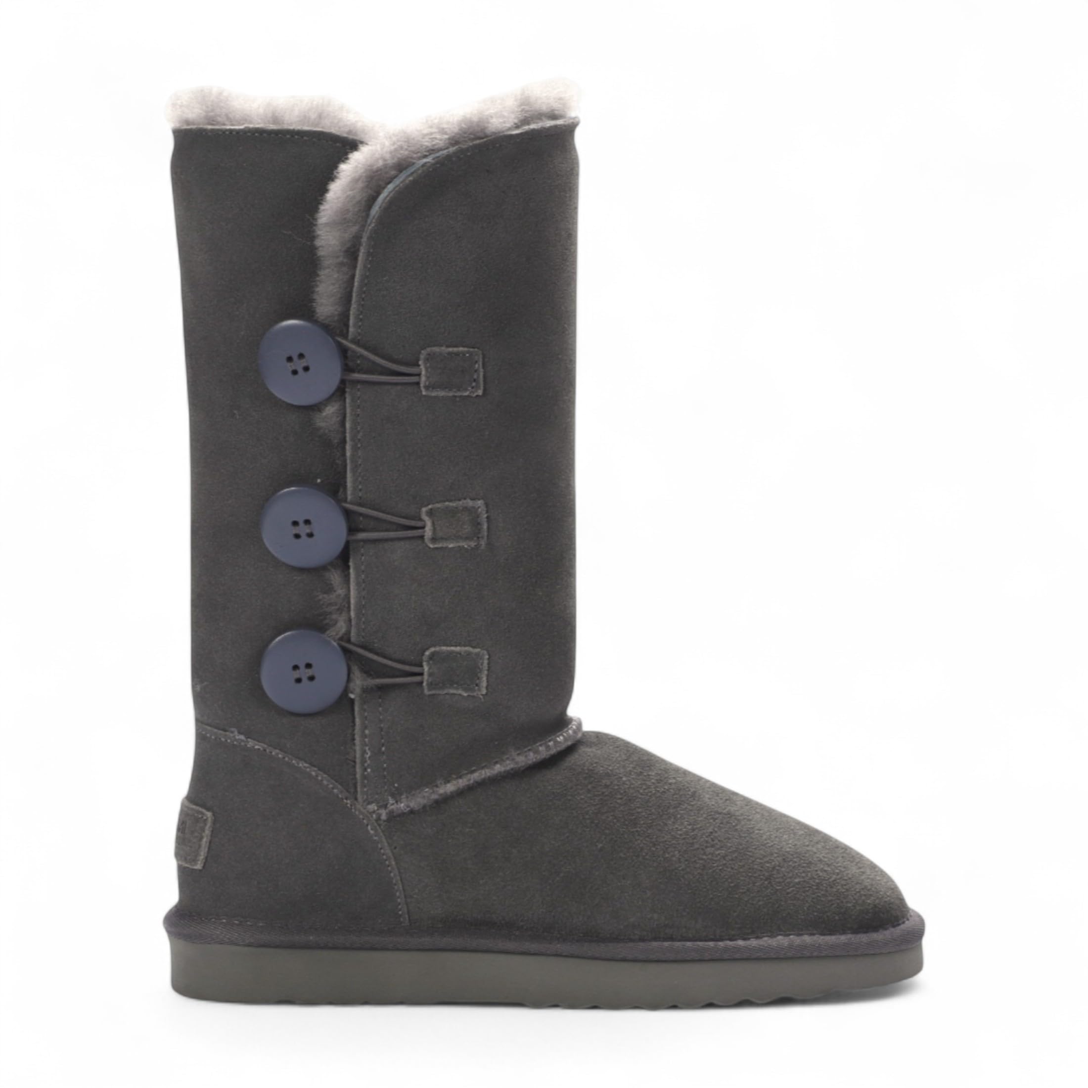 Stivali Invernali da Donna in Pelle di Pecora Scamosciata e Vitello Willow Stivali Slip On Con Bottoni e Fodera in Pelliccia Suola Antiscivolo Calda per Esterni Calzature Comode per il Freddo