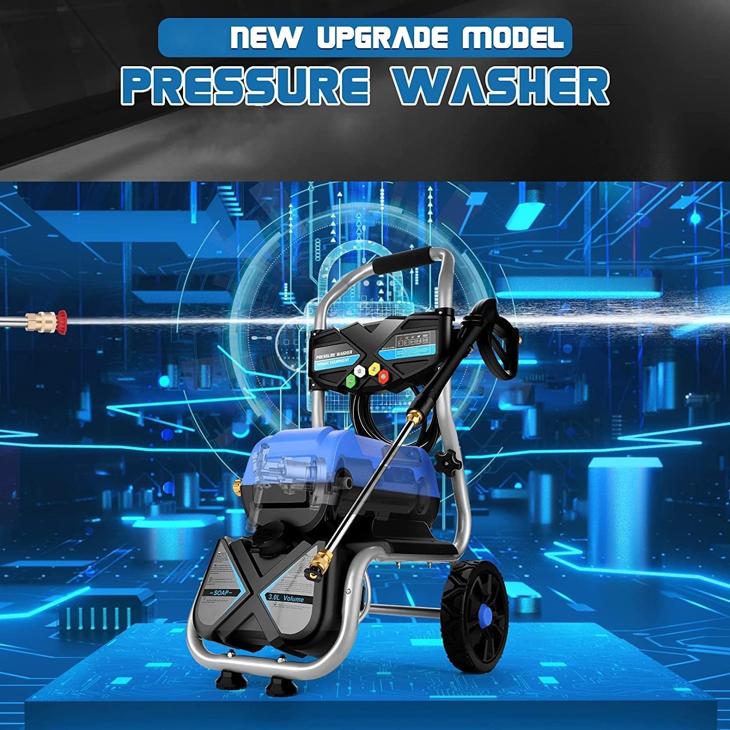 Pressure Washer, 3800PSI Electric Pressure Washer, 1800W Power Washer ...