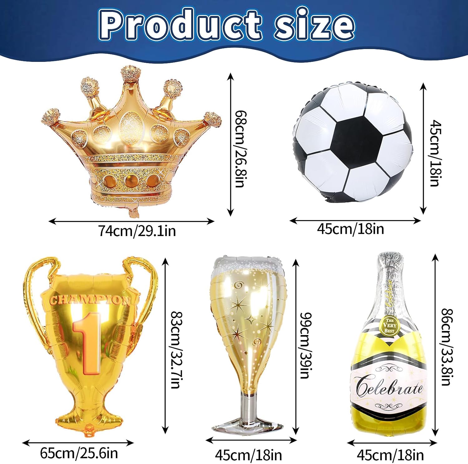 GoGoGoodie Soccer Theme Birthday Party Decorations Supplies for Kids Boys, Blue and Red Balloons Arch Kit for Room Backdrop