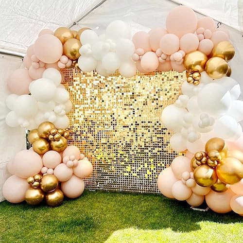 Miniatura 5 de Paneles de fondo de pared brillantes dorados brillantes, paquete de 30 paneles de fondo dorado dorado para fiestas, bodas, cumpleaños, compromisos,