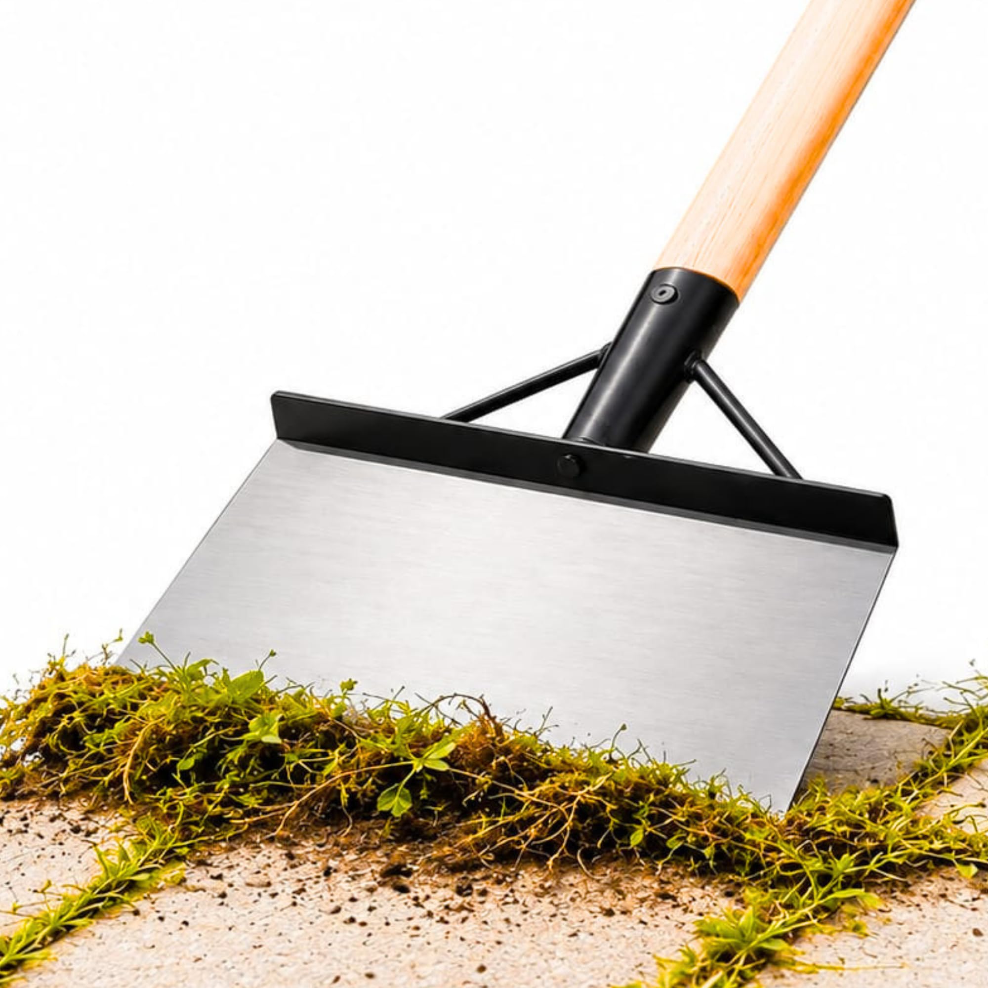 ROBUX Heavy Duty Steel Cleaning Shovel with Long Handle | Multipurpose Garden Hoe & Scraper for Weeding Grass Removal Landscaping Mud Snow Outdoor Cleaning | Durable Metal Waste Remover Tool-image-15