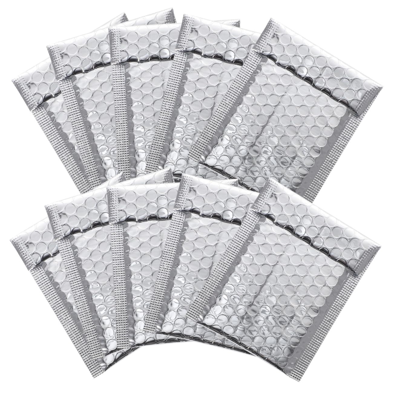 100 Stück Selbstklebende Gepolsterte Versandtaschen aus Silberner Aluminiumfolie Stoßfest Reißfest Sichere Luftpolster versandumschläge für Schutz von Elektronik und Empfindlichen