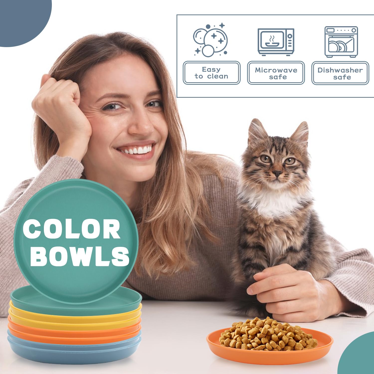 GMMG Ciotole per Gatti Ciotole Piatte per Gatti Poco Profonde Adatto a Gatti e Cuccioli (8 Pezzi)