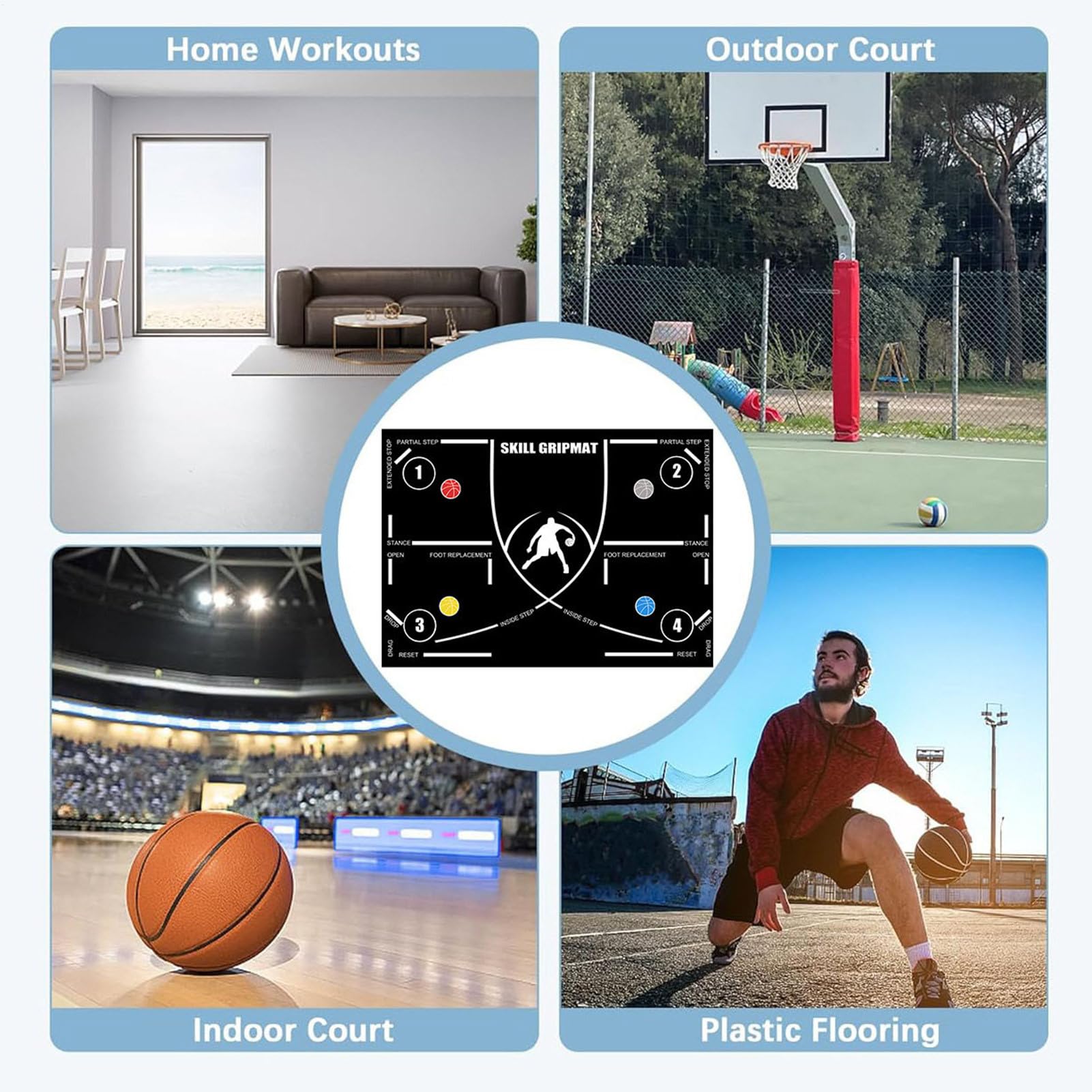 Estera De Pasos De Baloncesto, De Entrenamiento Regular Entrenador De Baloncesto | Ayuda De Entrenamiento Equipo Silencioso Para Niños Y Adultos, Mejorar La Velocidad