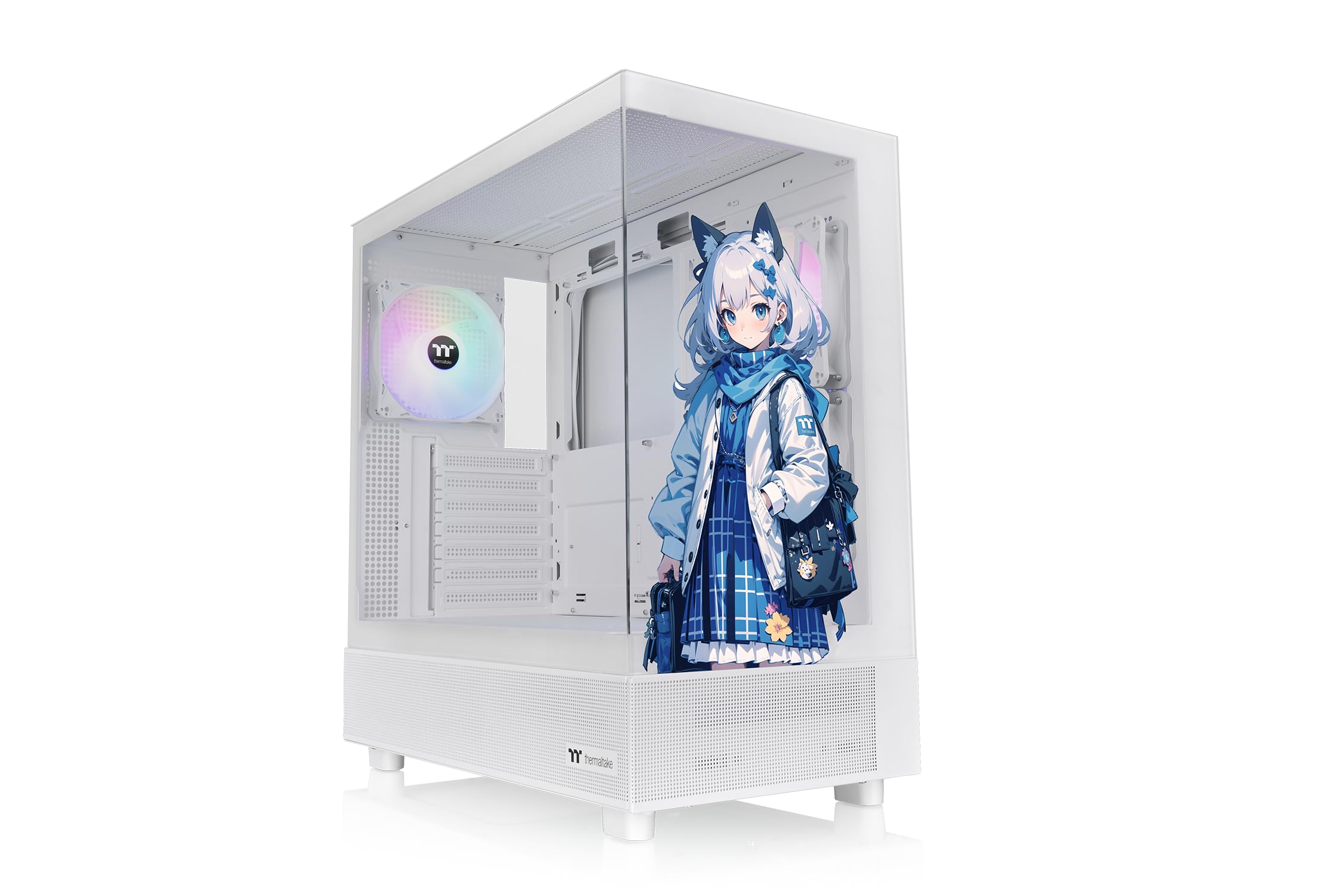 Thermaltake View 270 SP Edition Snow | Mid Tower PC-Gehäuse | Tempered Glass Panorama | Manga Frontdesign | 360 mm Radiator Support | GPU bis 420 mm | Mainboard Support bis E ATX