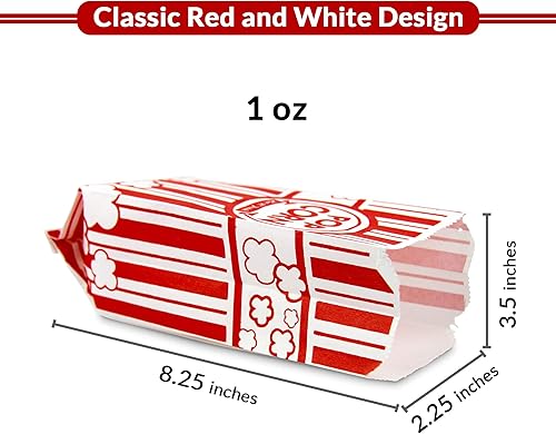 Miniatura 2 de Paquete de 1000 Bolsas de palomitas de maíz de 1 onza  Pequeño recipiente de papel desechable para palomitas de maíz, parte inferior plana a prueba